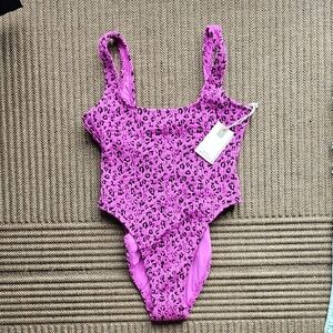 Pink Leopard Print Swimsuit